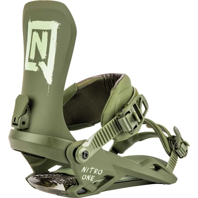 Nitro One 22/23 Fixations De Snowboard Olive 3 Nitro One 22/23 Fixations De Snowboard Olive