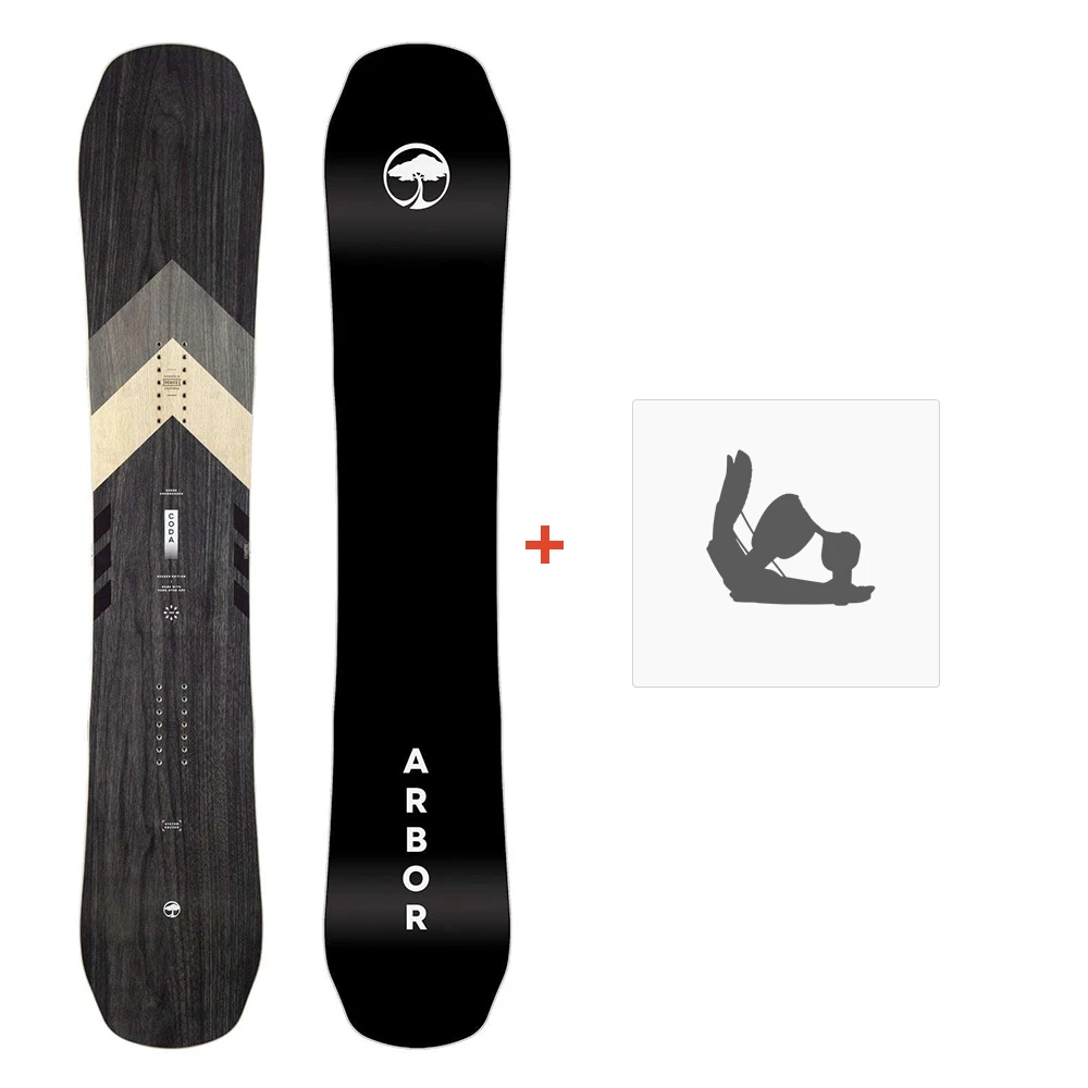 Snowboard Arbor Coda Rocker 2023 + Fixations De Snowboard 3 Snowboard Arbor Coda Rocker 2023 + Fixations De Snowboard